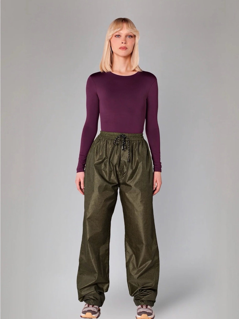 NWT RAINKISS Herringbone Green Rain Pants Size Small / Medium
